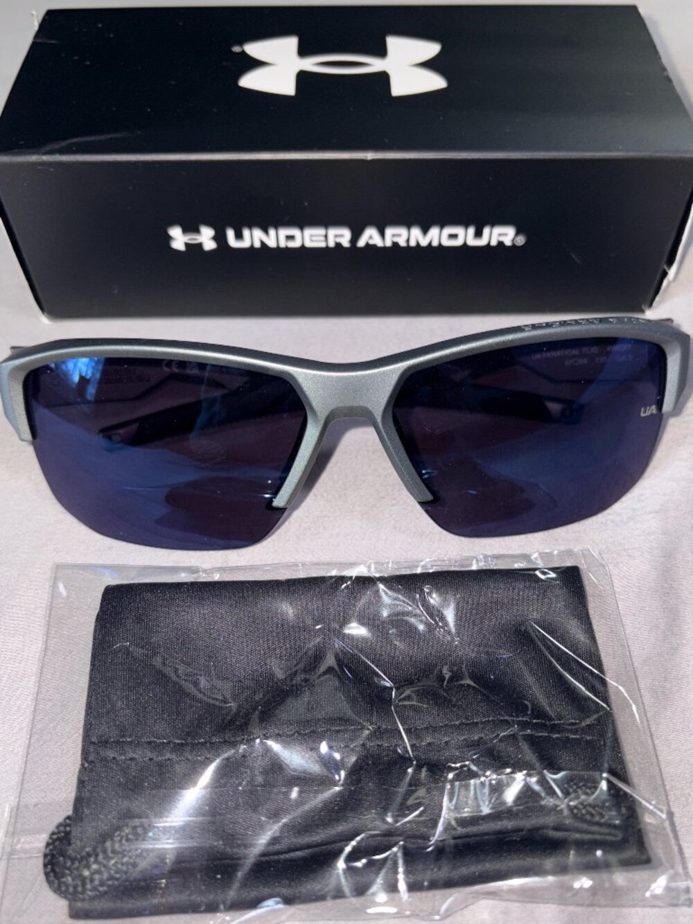 NEW Under Armour Fanatical TL/G Men's blue mirror Sunglasses